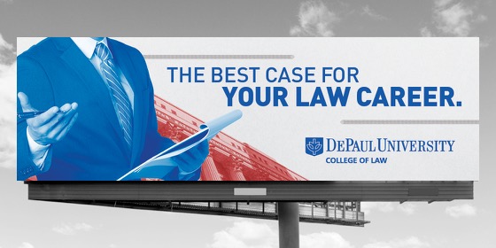 "Here, We Do." College of Law billboard
